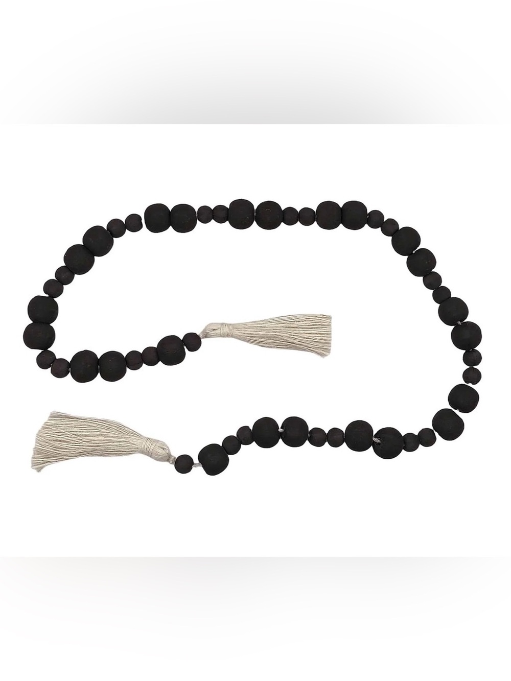 Black Wooden Bead Garland, 43"